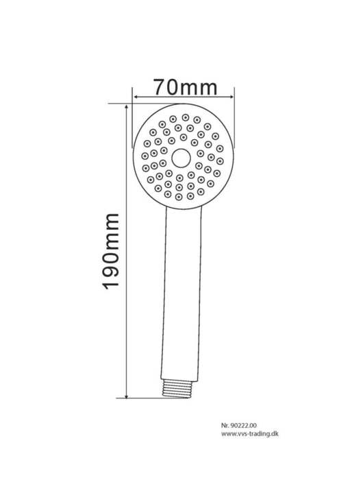 Håndbruser Ø70 mm 1-jet krom - REN